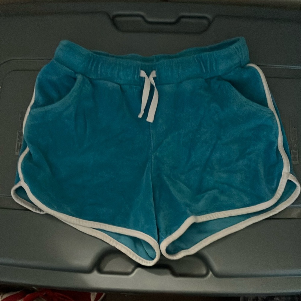 Blue girls Shorts with White Trim